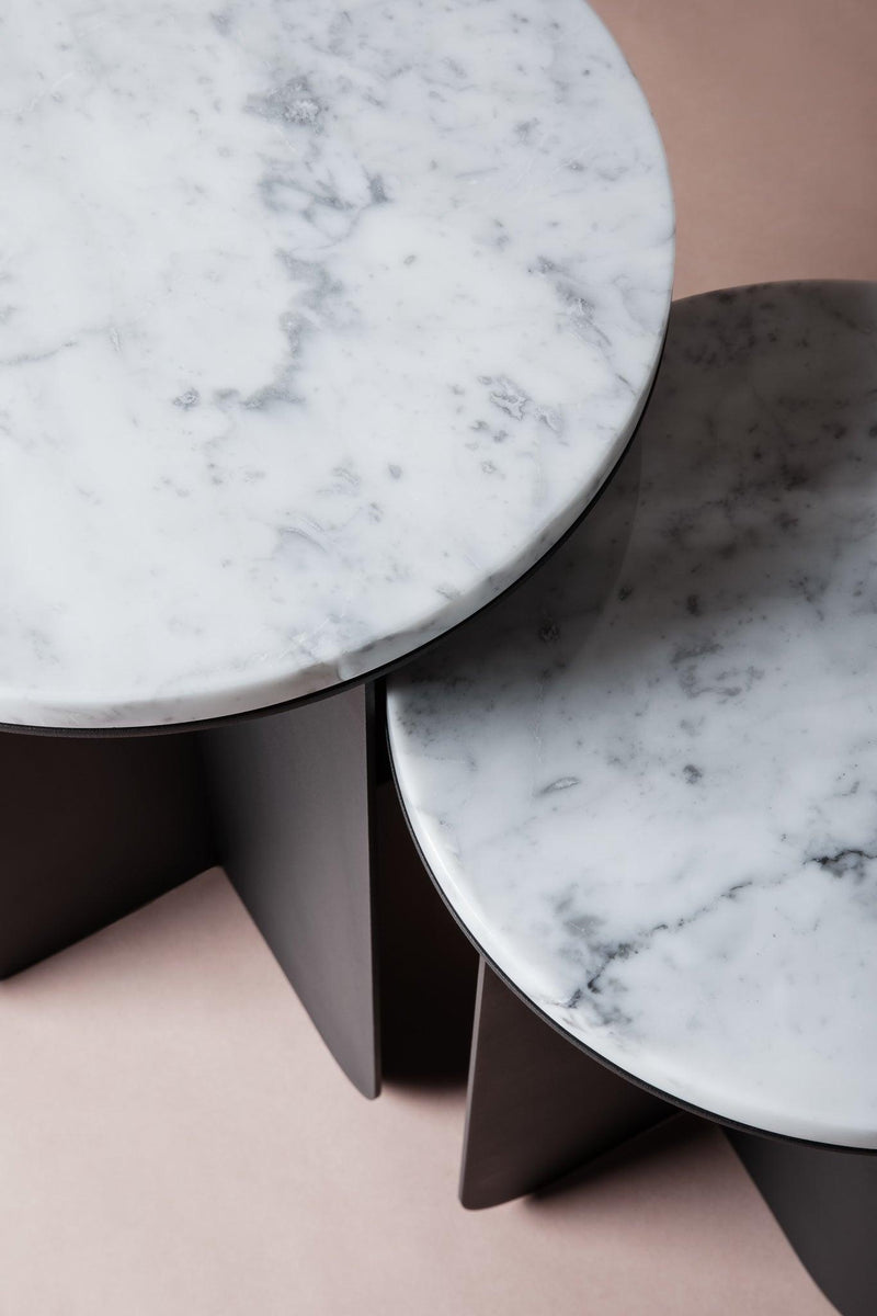 Designer marble side tables. nestinge side tables. occasional tabls. side table. marble table. 